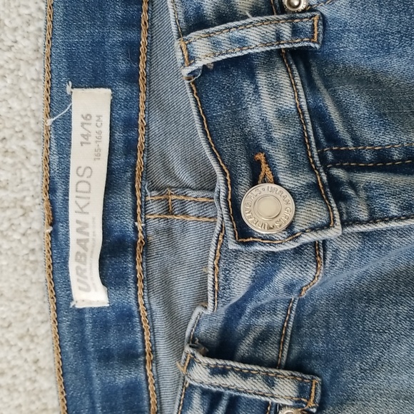 Urban Kids Skinny Ripped Jeans Medium Wash 14-16 - Picture 4 of 4